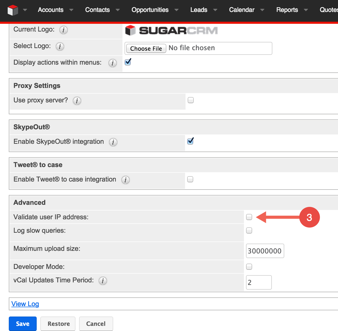 SugarCRM Connected App step 3