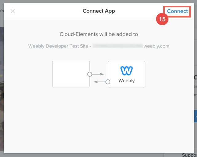 Weebly Connected App step 10